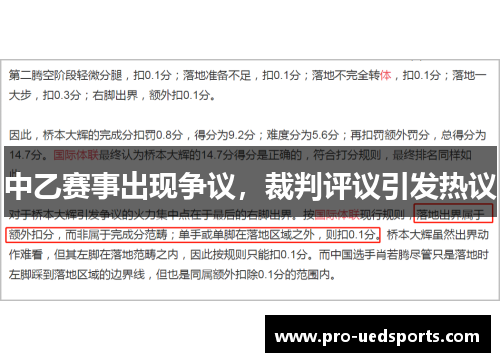 中乙赛事出现争议,裁判评议引发热议 中乙赛事出现争议,裁判评议引发热议